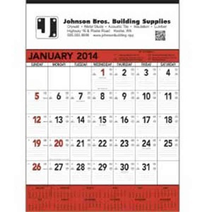 Custom Printed Red and Black Contractors Memo Commercial Calendars