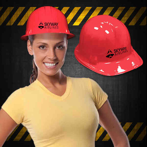 Red Novelty Construction Hats, Custom Printed With Your Logo!