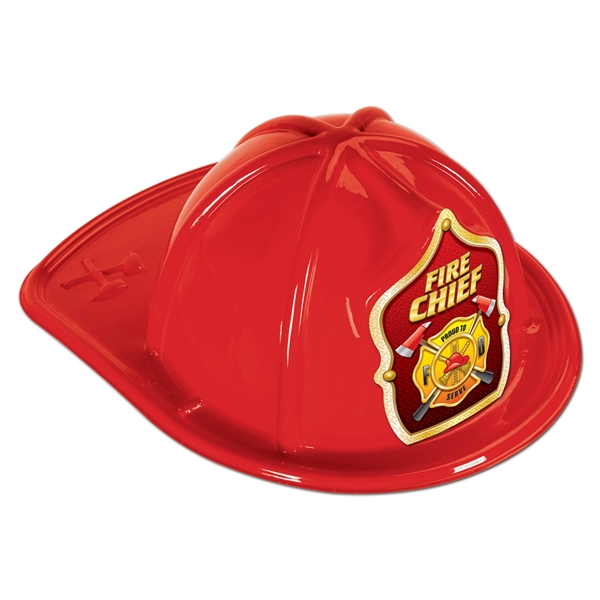 Custom Printed Plastic Fire Chief Hats