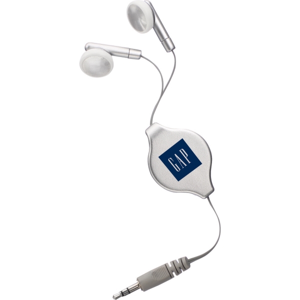 Retractable Earbuds, Custom Printed With Your Logo!