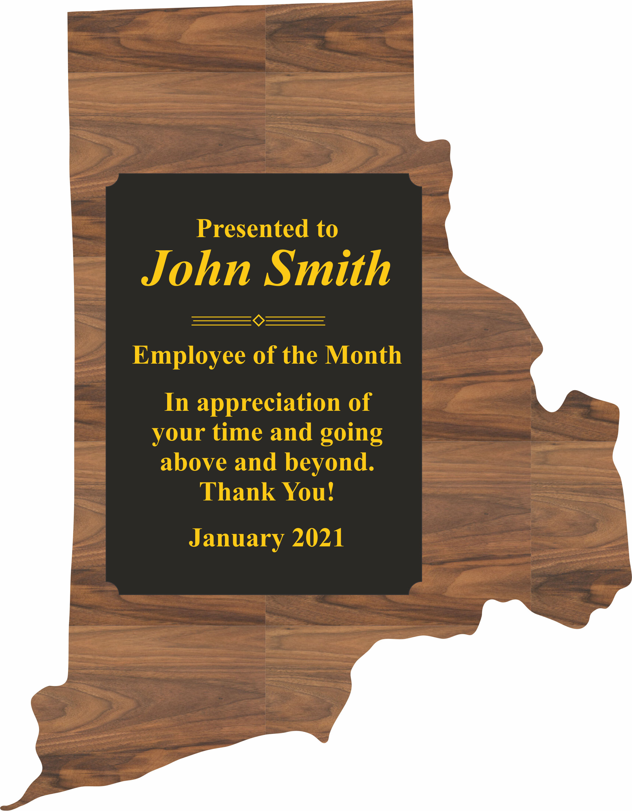 Custom Printed Rhode Island State Shaped Plaques