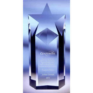 Rising Star Vertical Crystal Awards, Custom Designed With Your Logo!
