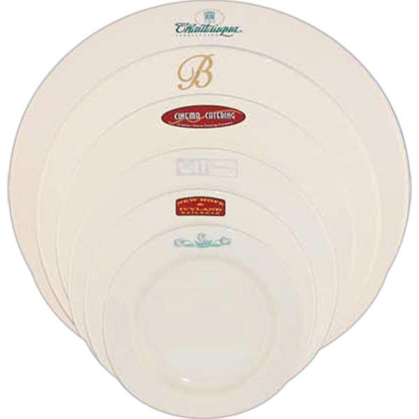 Rolled Edge Rim Dinnerware Plates, Custom Imprinted With Your Logo!