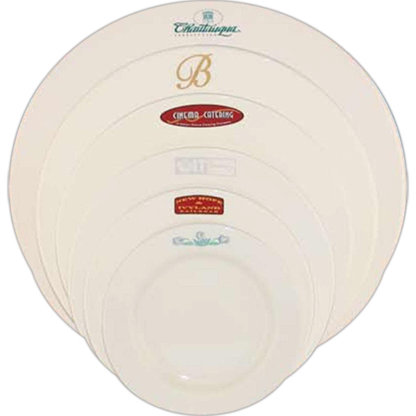 Rolled Edge Rim Dinnerware Plates, Custom Imprinted With Your Logo!