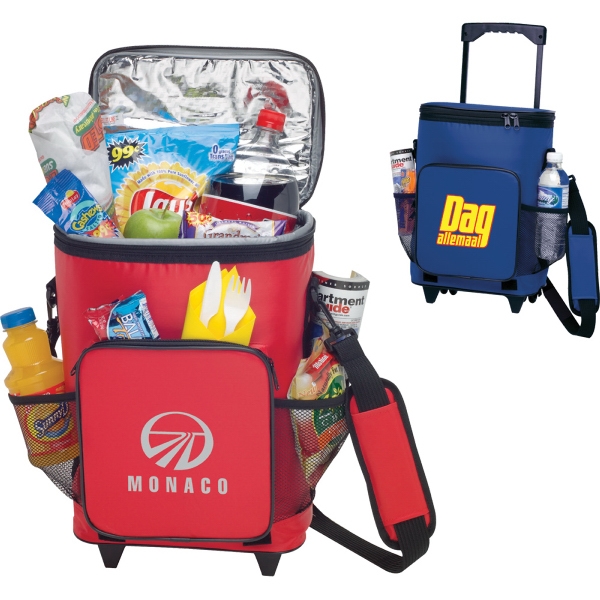 1 Day Service Telescoping Handle Insulated Bags, Custom Decorated With Your Logo!