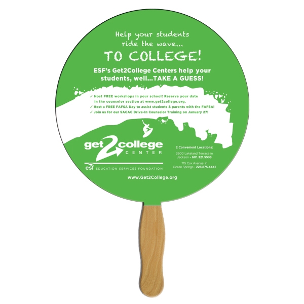 Round Ball Stock Shaped Paper Fans, Custom Imprinted With Your Logo!