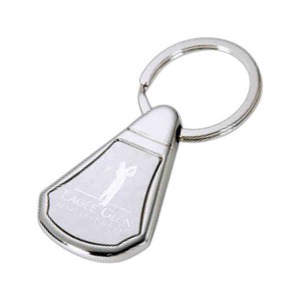 Custom Printed Rounded Triangle Silver Key Tags