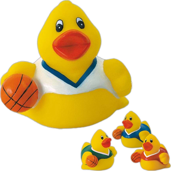 Basketball Rubber Ducks, Custom Imprinted With Your Logo!