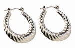 Safety, Recognition and Incentive Program Sterling Silver Large Puff Hoop Earrings!