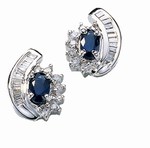 Safety, Recognition and Incentive Program Jewelers Collection 14K White Gold Sapphire and Diamond Earrings!