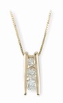 Safety, Recognition and Incentive Program 14K Yellow Gold 3 Stone Diamond Pendant!
