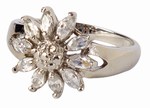 Safety, Recognition and Incentive Program Sterling Silver CZ Flower Ring!
