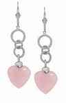 Safety, Recognition and Incentive Program Sterling Dangle Rose Quartz Heart Earrings!