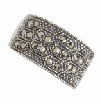 Safety, Recognition and Incentive Program Ladies' Sterling Silver Marcasite Wide Band Ring!