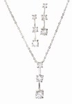 Safety, Recognition and Incentive Program Trio CZ Stick Pendant and Earring Set!