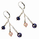Safety, Recognition and Incentive Program Black, White, Grey Cultured Pearl Sterling Silver Earrings!