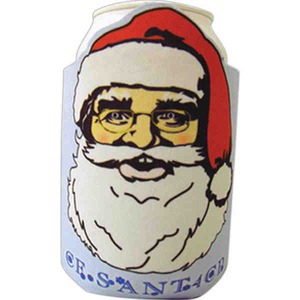 Santa Christmas Holiday Theme Can Coolers, Custom Imprinted With Your Logo!