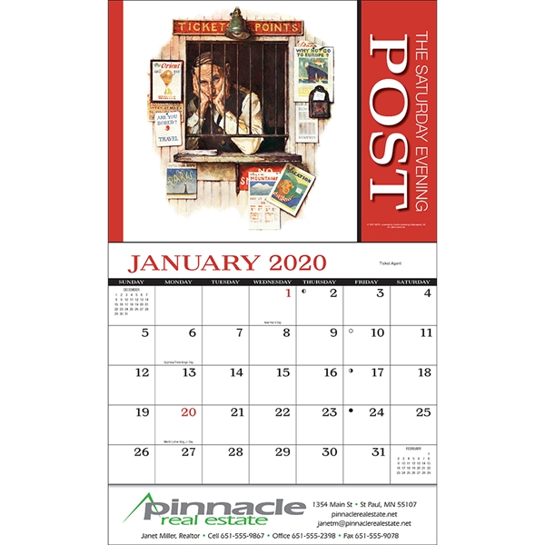 Big Block Memo Saturday Evening Post Appointment Calendars, Personalized With Your Logo!