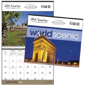 Scenes Around the World Executive Calendars, Custom Printed With Your Logo!