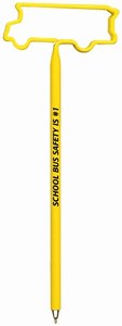 School Bus Bent Shaped Pens, Custom Imprinted With Your Logo!