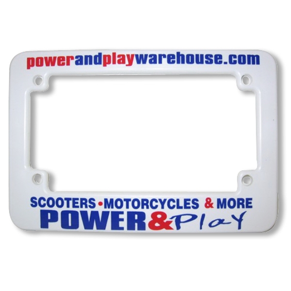 Motorcycle License Plate Frames, Custom Imprinted With Your Logo!