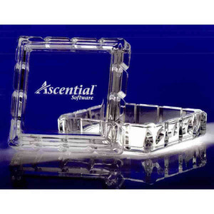 Sentiments Square Shaped Desk Container Crystal Gifts, Custom Imprinted With Your Logo!