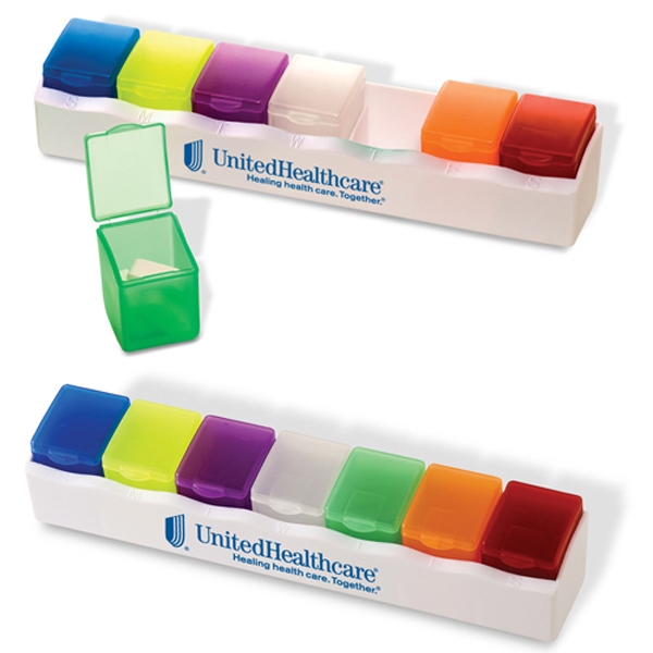 Compact Seven Day Pill Holders, Custom Printed With Your Logo!