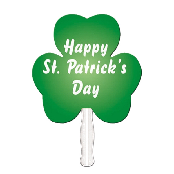 Shamrock Stock Shaped Paper Fans, Custom Printed With Your Logo!