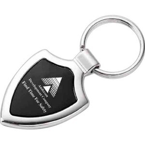 Shield Shaped Silver Key Tags, Custom Decorated With Your Logo!