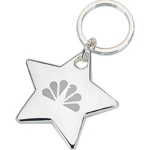 Shiny Star Silver Key Tags, Customized With Your Logo!