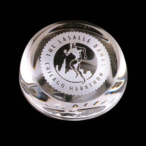 Slant Top Lead Crystal Paperweights, Custom Imprinted With Your Logo!