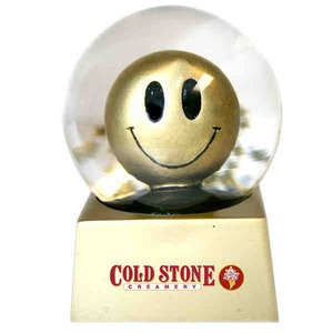 Custom Printed Smiley Face Shaped Stock Snow Globes