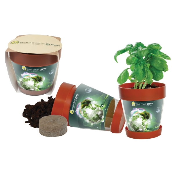 Basil Herb Plant Kits, Custom Printed With Your Logo!