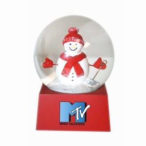 Custom Printed Snow Man Shaped Stock Snow Globes