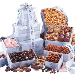 Snowflake Gift Box Food Gift Sets, Custom Made With Your Logo!