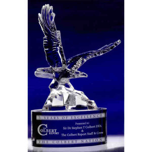Custom Printed Soaring Eagle Crystal Awards
