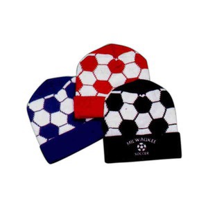 Custom Printed Soccer Ball Knit Hats