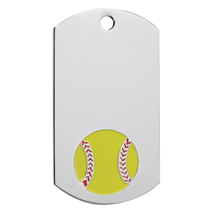 Custom Imprinted Softball Dog Tags