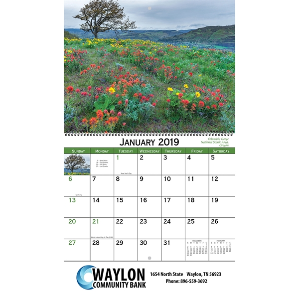 White Scenic Contractor Commercial Calendars, Custom Decorated With Your Logo!