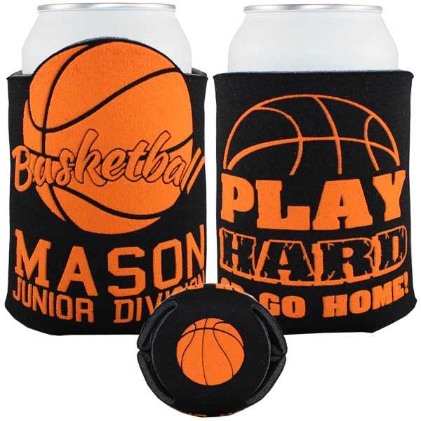Basketball Sport Theme Can Coolers, Custom Imprinted With Your Logo!