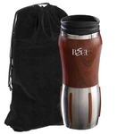 Custom Printed Stainless Steel Travel Mug and Velvet Gift Bag Sets