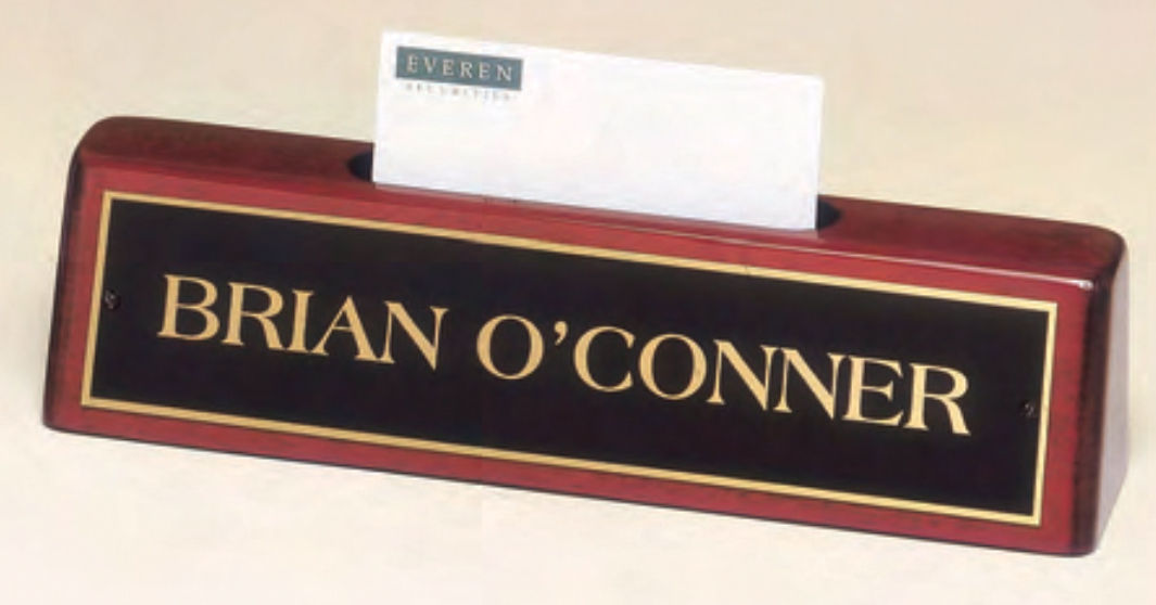 Custom Printed Rosewood Piano Desk Nameplate Holders