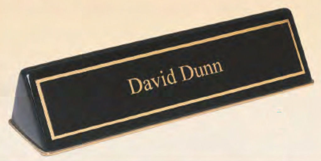 Custom Printed Black Piano Desk Nameplate Holders