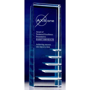 Custom Printed Steps To Success Vertical Crystal Awards