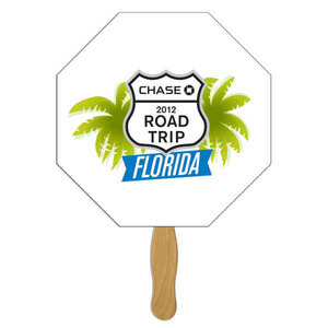 Stop Sign Stock Shaped Paper Fans, Custom Printed With Your Logo!