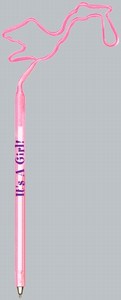 Stork with Baby Bent Shaped Pens, Custom Imprinted With Your Logo!