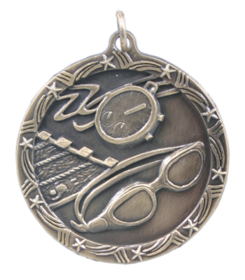 Custom Printed Swimming Shooting Star Medals