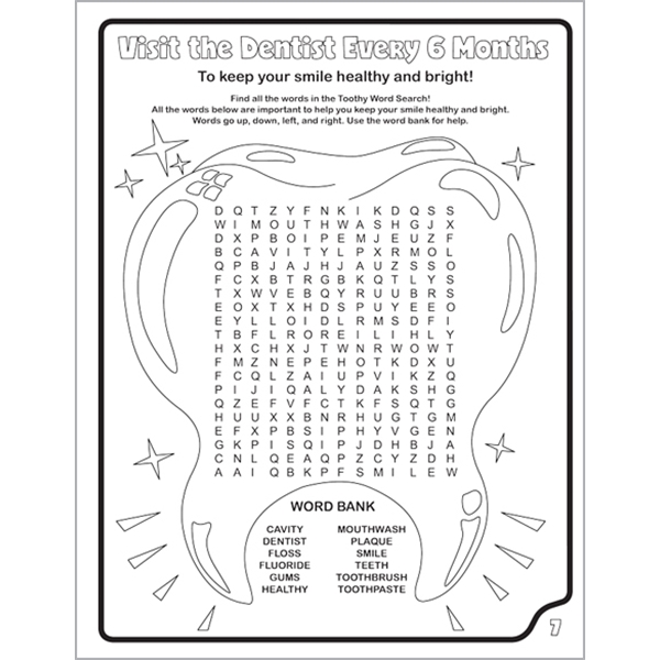 Dentist Themed Coloring Books, Custom Imprinted With Your Logo!