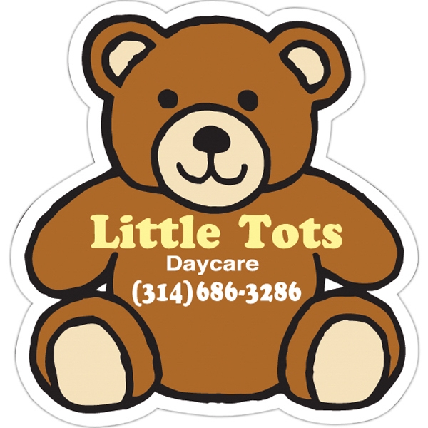 Canadian Manufactured Teddy Bear Stock Shaped Magnets, Custom Made With Your Logo!