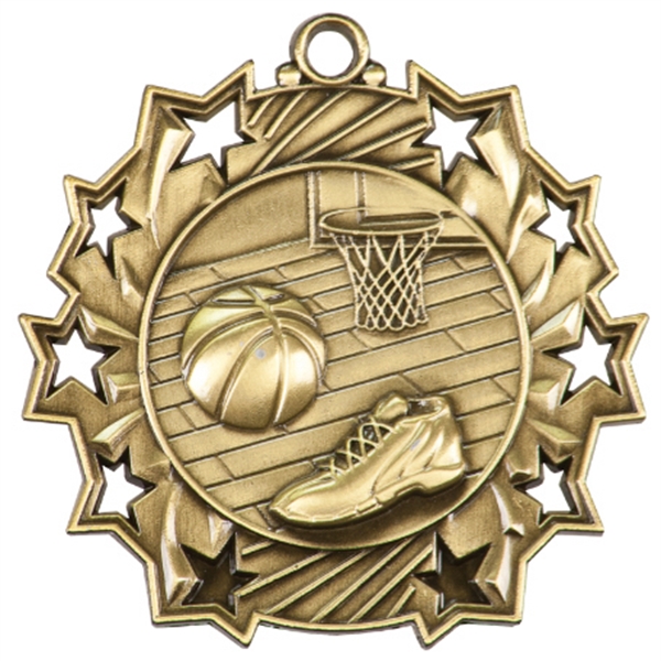 Custom Printed Basketball Sunray Medals